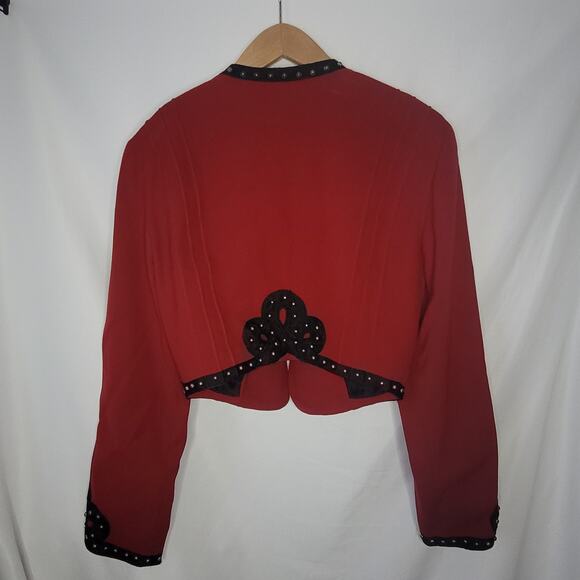 Double D Ranch Wear- Women's Wool Red Bolero Jacket- Size Medium - Picture 9 of 9